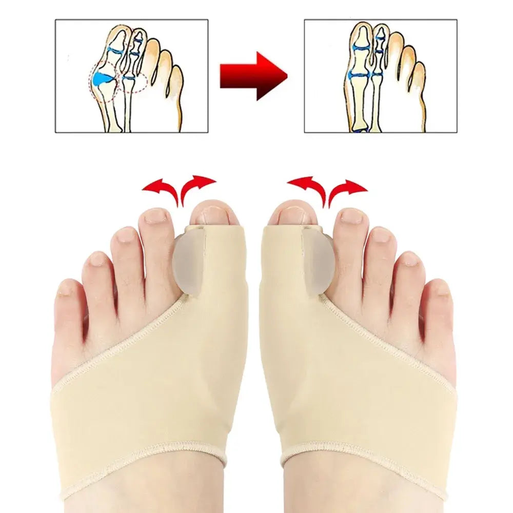 Toe Separator Hallux Valgus Bunion Corrector Orthesen Fuß Knochen Daumen Teller Korrektur Pediküre Socke Haarglätter