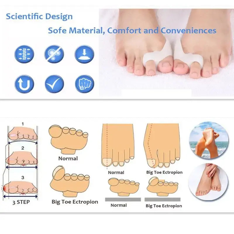 2 stücke profession elle Silikon Gel Zehen Daumen Hallux Valgus Korrektor Glätte isen Separatoren Daumen Zehen Knochen Orthesen Fußpflege-Tool