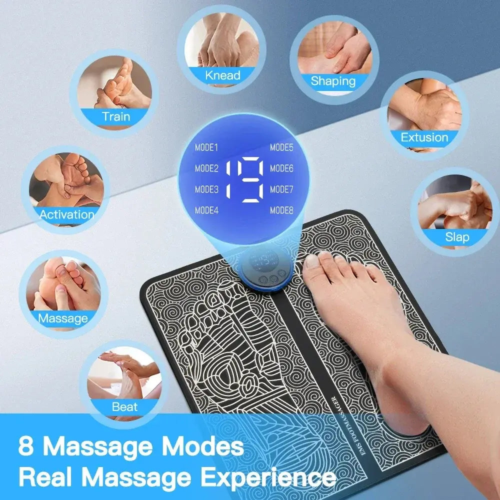 Fuß massage gerät ems wiederauf ladbare Massage matte Fuß entspannungs polster elektrisches Fuß massage gerät zur Linderung schmerzender Füße Heim fitness