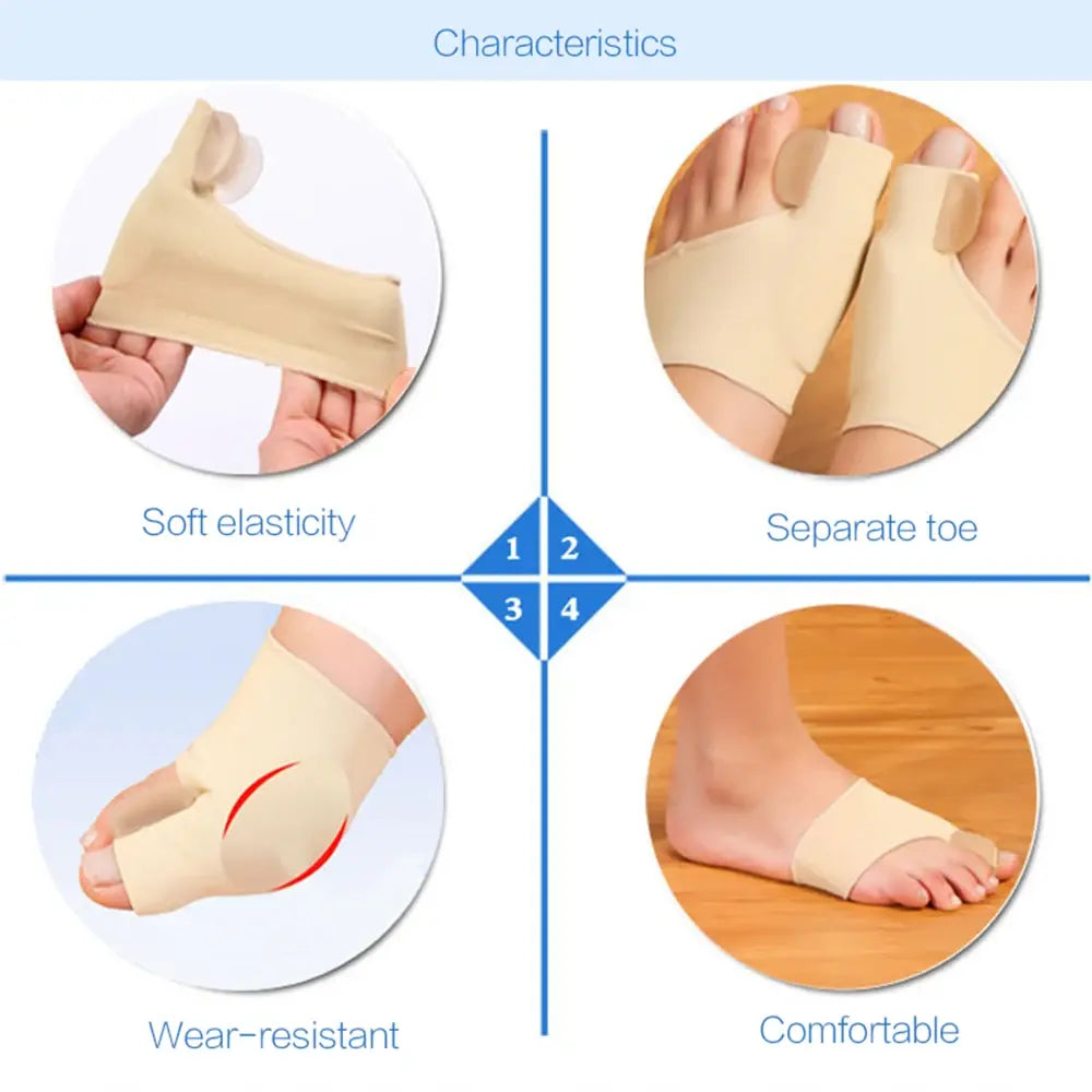 Toe Separator Hallux Valgus Bunion Corrector Orthesen Fuß Knochen Daumen Teller Korrektur Pediküre Socke Haarglätter
