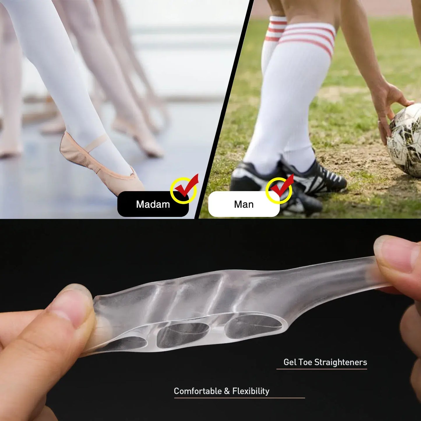 4 stücke Drei-Loch-Zehen abscheider transparente Bunion Schmerz linderung Zehen glätter Schutz Hallux Valgus Pediküre Fußpflege d2960